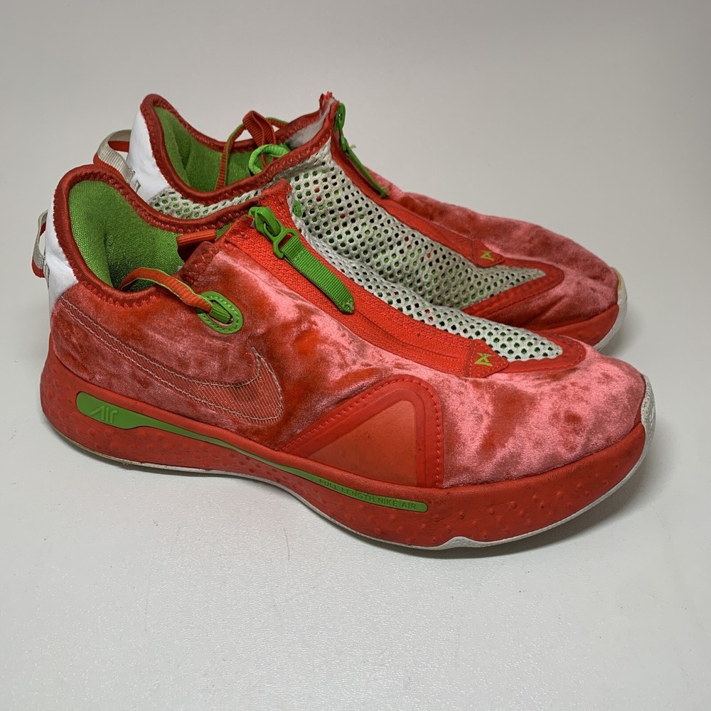 Nike PG 4 Christmas Men 8.5 Crimson/White-Green-Apple Basketball Shoe CD5079-602